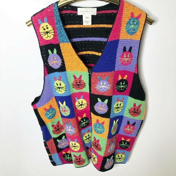Susan Bristol Sweaters - VTG Susan Bristol Embroidered CAT Lover Sweater